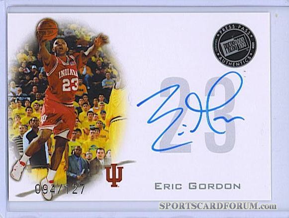 2008 Press Pass Signings Silver #PPSEG Eric Gordon - Quantity: 1 - Owned by: TrFstPtch 