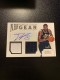 2012-13 National Treasures NBA Gear Combos Signatures #45 Derrick Favors