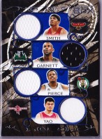 2006-07 Topps Luxury Box Relics Quad Blue #10 Josh Smith/ Kevin Garnett/ Paul Pierce/ Yao Ming