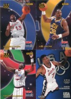 1996 SkyBox USA Quads #Q11 Shaquille O'Neal/Karl Malone/Hakeem Olajuwon/David Robinson