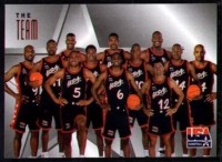 1996 SkyBox USA Texaco #14 Team Card/Charles Barkley/Anfernee Hardaway/Grant Hill/Karl Malone/Reggie Miller/Hakeem Olajuwon/Shaquille O'Neal/Scottie Pippen/Mitch Richmond/David Robinson/Glenn Robinson/John Stockton