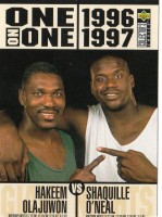 1996-97 Collector's Choice #357 Hakeem Olajuwon/Shaquille O'Neal