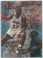 1995-96 Stadium Club Nemeses #N4 Shaquille O'Neal/Alonzo Mourning