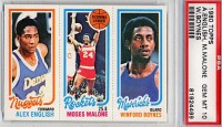 1980-81 Topps #107 75 Alex English/102 Moses Malone/64 Winford Boynes
