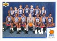 1991-92 Upper Deck International Italian #2 West All-Star Checklist/Clyde Drexler/Magic Johnson/Chris Mullin/Karl Malone/David Robinson/Tim Hardaway/Jeff Hornacek/John Stockton/Dikembe Mutombo/Hakeem Olajuwon/James Worthy/Otis Thorpe/Dan Majerle