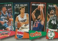 1992-93 SkyBox School Ties #ST17 J.R. Reid/Pete Chilcutt/Brad Daugherty/Rick Fox