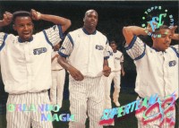 1994-95 Stadium Club Super Teams #19 Orlando Magic/Donald Royal/Dennis Scott/Shaquille O'Neal/Litterial Green/Anthony Bowie WCD