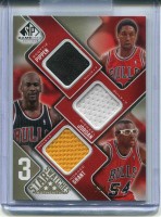 2009-10 SP Game Used 3 Star Swatches 125 #3SJGP Horace Grant/ Michael Jordan/ Scottie Pippen