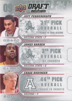 2009-10 Upper Deck Draft Edition Draft Class #DARZ Chase Budinger/ James Harden/ Jeff Pendergraph