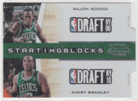 2010-11 Playoff Contenders Patches Starting Blocks Silver Die-Cut #29 Avery Bradley / Rajon Rondo
