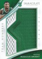 2014-15 Immaculate Collection Team Logos Numbers #91 Marcus Smart